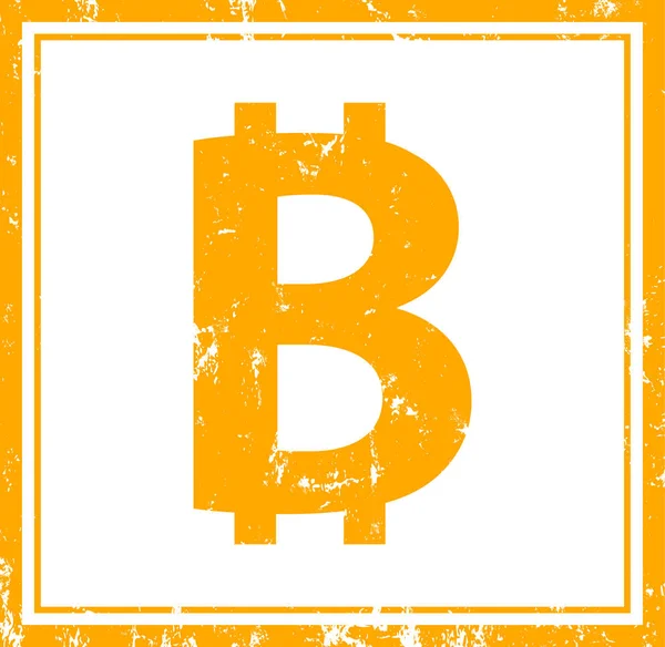 Bitcoin signe web autocollant bouton — Photo