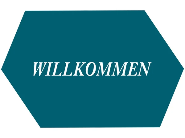 Pulsante adesivo web Willkommen — Foto Stock