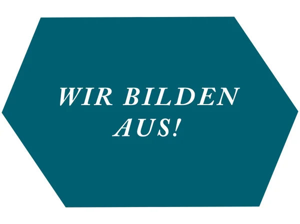 Wir bilden aus! Pulsante adesivo web — Foto Stock