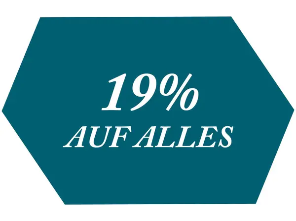 19% auf Alles 웹 스티커 버튼 — 스톡 사진