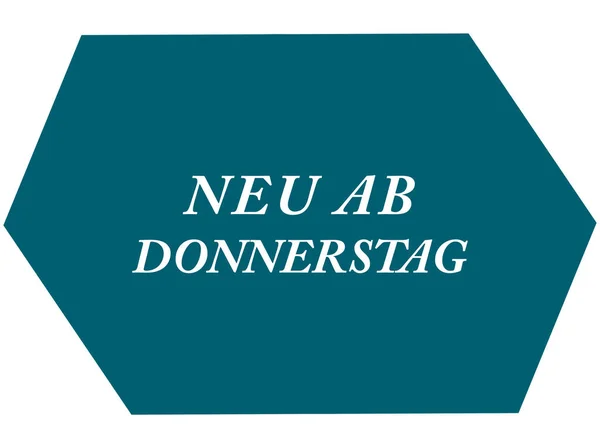 Neu ab Donnerstag web Sticker Button — Stock Photo, Image