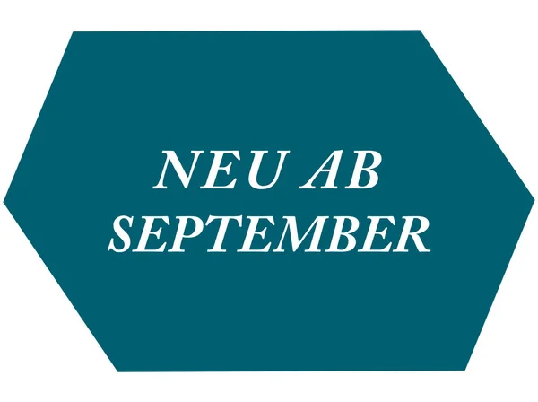 Neu ab September web Sticker Button — Stockfoto