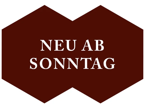 Neu ab Sonntag web Sticker Button — Stockfoto