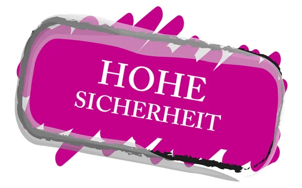 Tlačítko štítek na webové nálepce Hohe Sicherheit — Stock fotografie