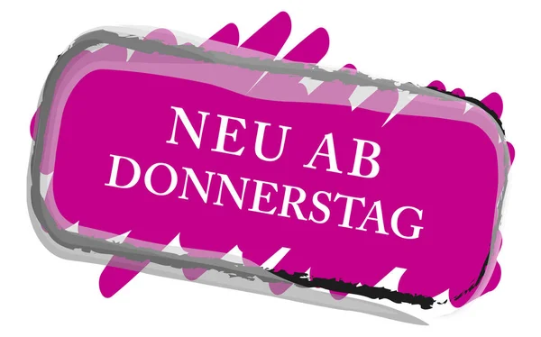 Neu ab Donnerstag web Sticker Button — Stock Photo, Image