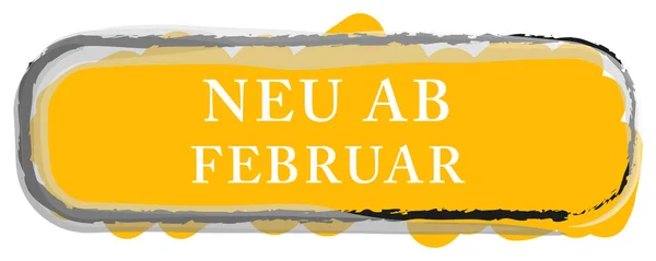 Neu ab Februar web Sticker Button — Stok fotoğraf