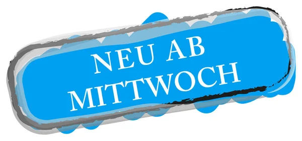 Neu ab Mittwoch webシールボタン — ストック写真