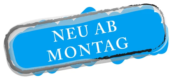 Neu ab Montag web Botão de etiqueta — Fotografia de Stock