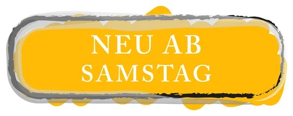 Neu ab Samstag web Sticker Button — 图库照片