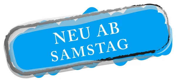 Neu ab Samstag web Sticker Button — 图库照片