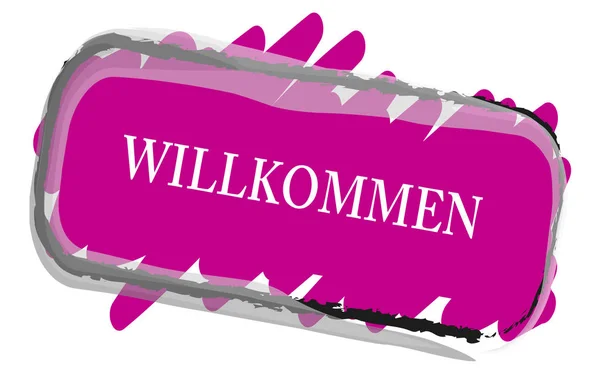 Willkommen веб-наклейка кнопки — стокове фото