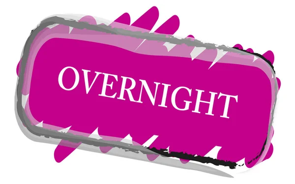 Overnight web Sticker Button — Stock Photo, Image