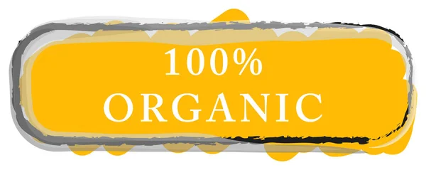 100% organic web Sticker Button — Stock Photo, Image