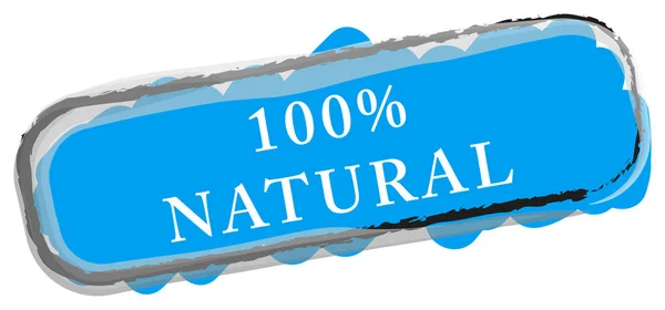100% naturalny przycisk naklejki internetowej — Zdjęcie stockowe
