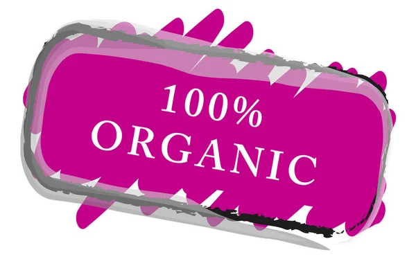 100% organické webové tlačítko štítek — Stock fotografie