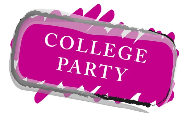 College Party web Sticker Button — Stock Photo, Image