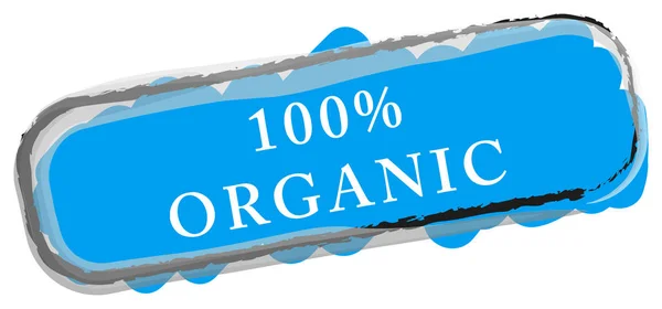 100% organic web Sticker Button — Stock Photo, Image