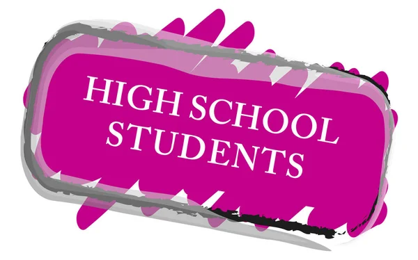 High School Studenci web Przycisk naklejki — Zdjęcie stockowe