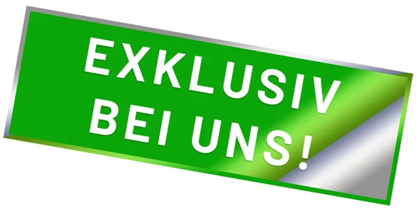 Exklusiv bei uns Web-Sticker-Taste — Stockfoto