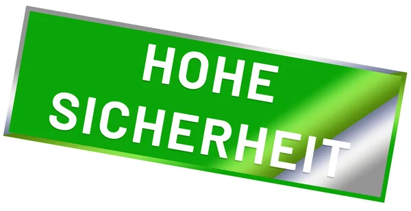 Tlačítko štítek na webové nálepce Hohe Sicherheit — Stock fotografie