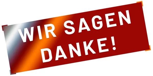 Wir sagen Danke! Web-Sticker-Taste — Stockfoto