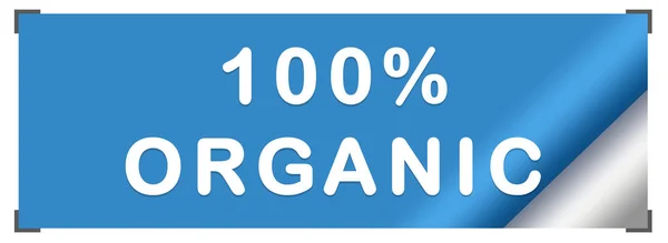 100% organic web Sticker Button — Stock Photo, Image