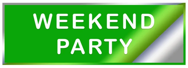 Weekend Party web Sticker Button — Stock Photo, Image