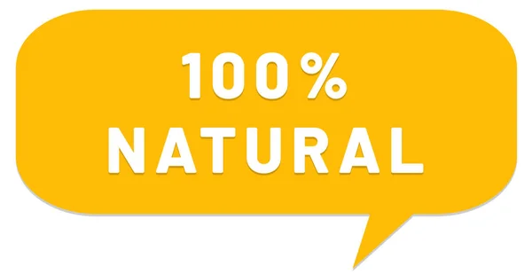 100% naturalny przycisk naklejki internetowej — Zdjęcie stockowe