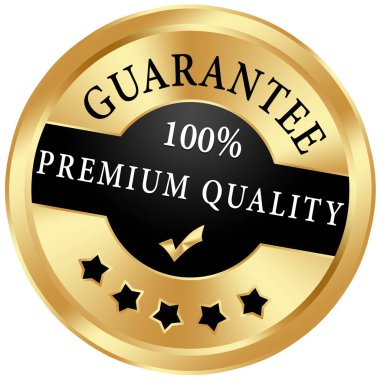 Üstün kalite garantisi altın Web düğmesi
