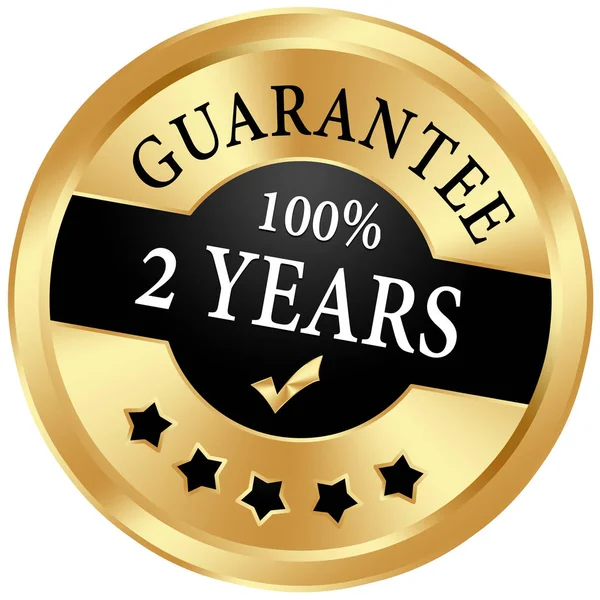 2 years Guarantee gold web Button — Stock Photo, Image