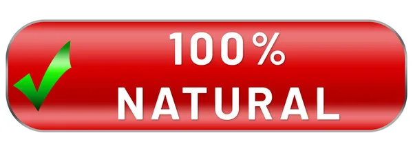 100 Naturalny Przycisk Naklejki Internetowej — Zdjęcie stockowe