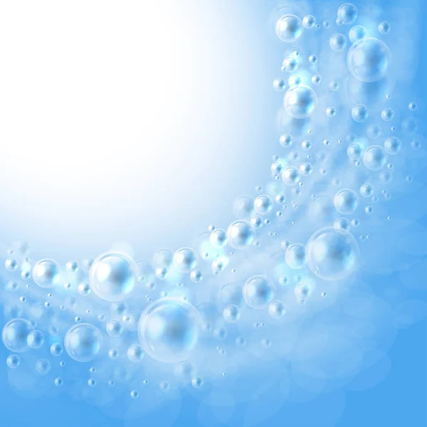 Bubbels. De stroom van de luchtbellen in het water. — Stockvector