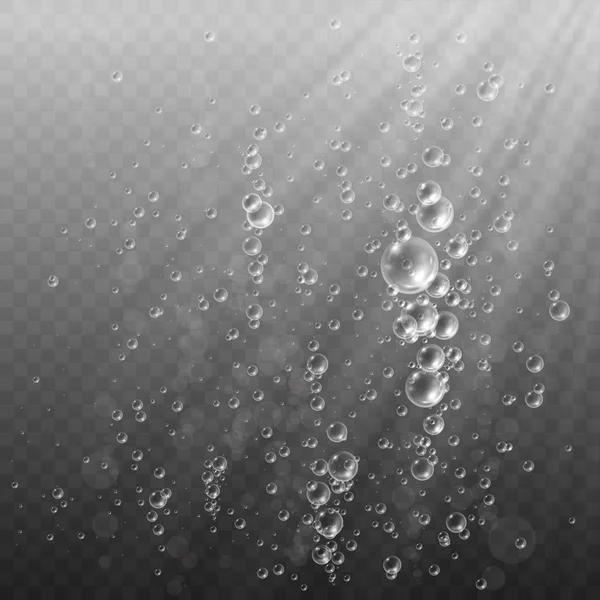 Bulles transparentes dans l'eau . — Image vectorielle