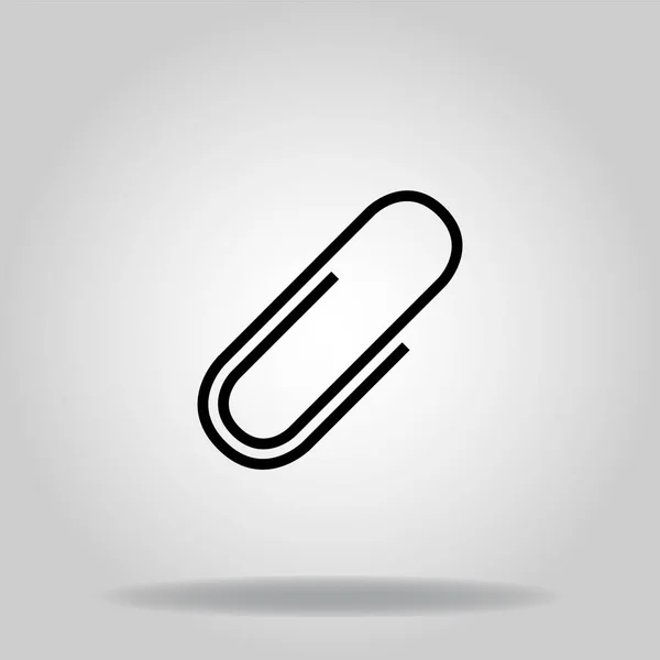 Logo Symbool Van Paperclip Icoon Met Zwarte Lijn Stijl — Stockvector