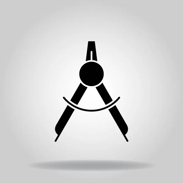 Логотип Або Символ Піктограми Малювання Компаса Чорним Стилем Заповнення — стоковий вектор