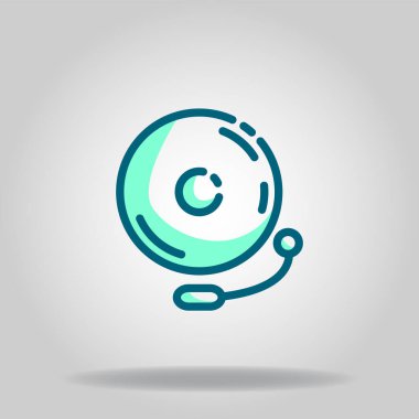 İkili mavi renk biçimli okul alrm simgesinin logosu veya sembolü