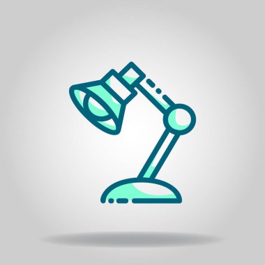 İkili mavi renkli masa lambası simgesinin logosu veya sembolü