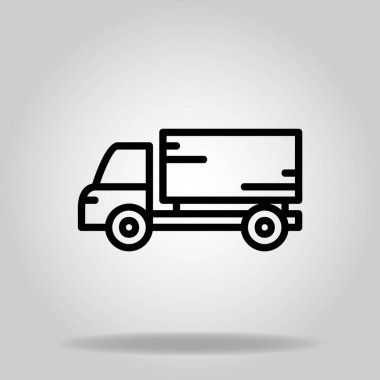 Siyah çizgi biçimli kutu araba simgesi ya da simgesi