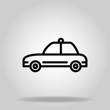 Siyah çizgili polis arabası simgesi ya da logosu