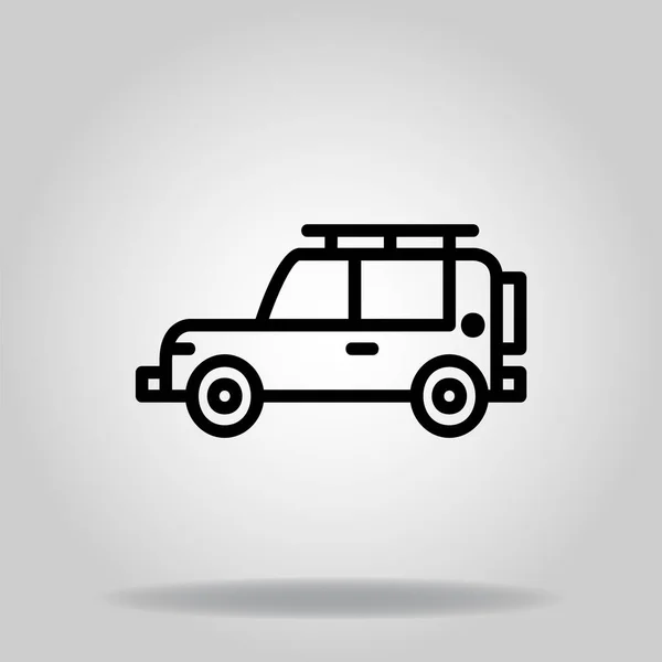 Логотип Або Символ Значка Пригод Автомобіля Чорною Лінією Стилю — стоковий вектор