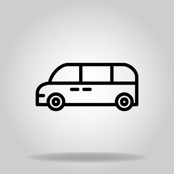 Siyah Çizgi Biçimli Minibus Simgesi Logosu — Stok Vektör