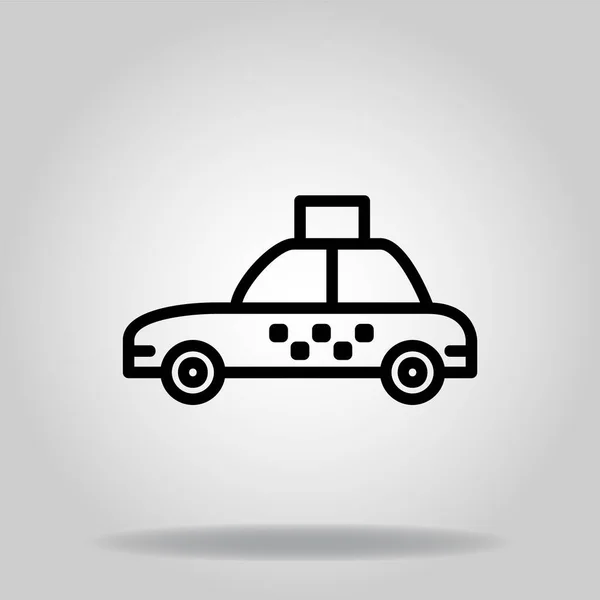 黑线风格出租车图标的标志或符号 — 图库矢量图片