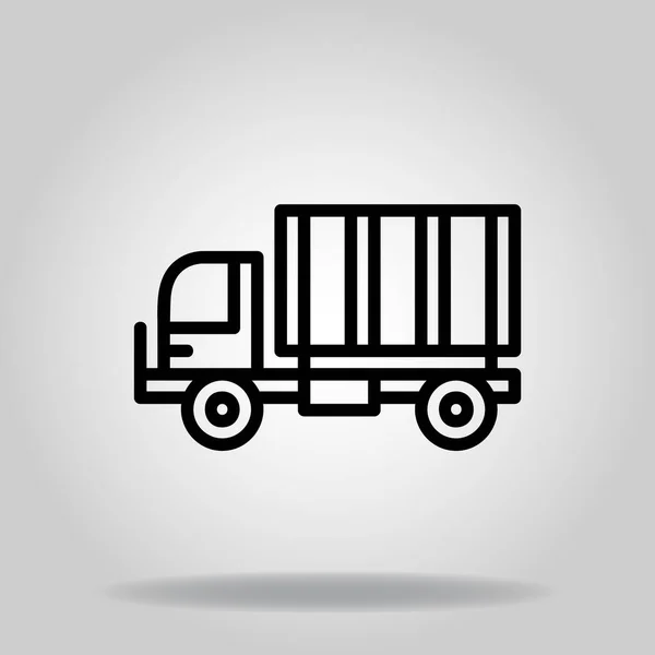 Logo Symbool Van Truck Icoon Met Zwarte Lijn Stijl — Stockvector