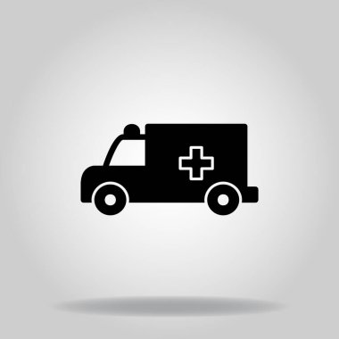 Siyah dolgu biçimli ambülans simgesi ya da simgesi