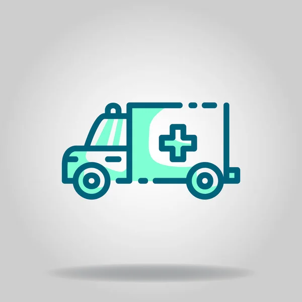 Logo Symbol Ambulance Icon Twotone Blue Color Style — Stock Vector