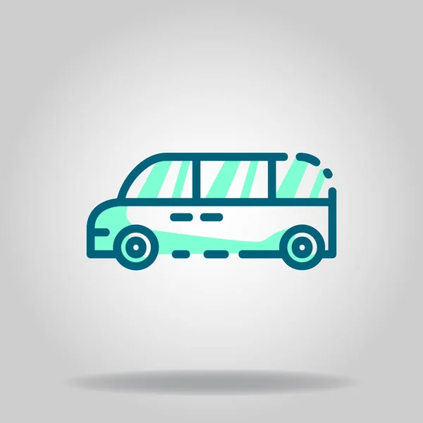 Λογότυπο Σύμβολο Του Εικονιδίου Minibus Δίχρωμο Μπλε Χρώμα — Διανυσματικό Αρχείο