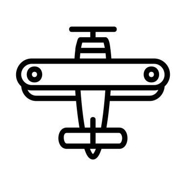 Siyah çizgi biçimli uçak simgesinin logosu veya sembolü