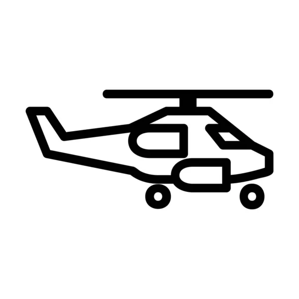 Logo Symbool Van Militaire Helikopter Pictogram Met Zwarte Lijn Stijl — Stockvector