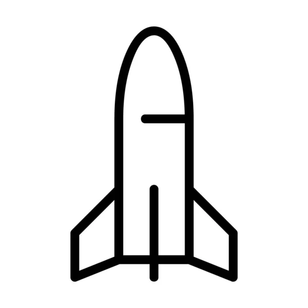 Logotyp Eller Symbol För Raket Ikon Med Svart Linje Stil — Stock vektor
