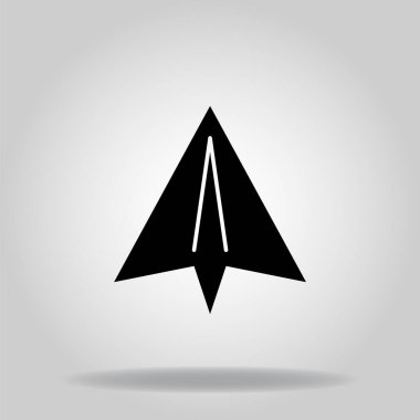 Siyah dolgu biçimli kağıt uçak simgesinin logosu veya sembolü